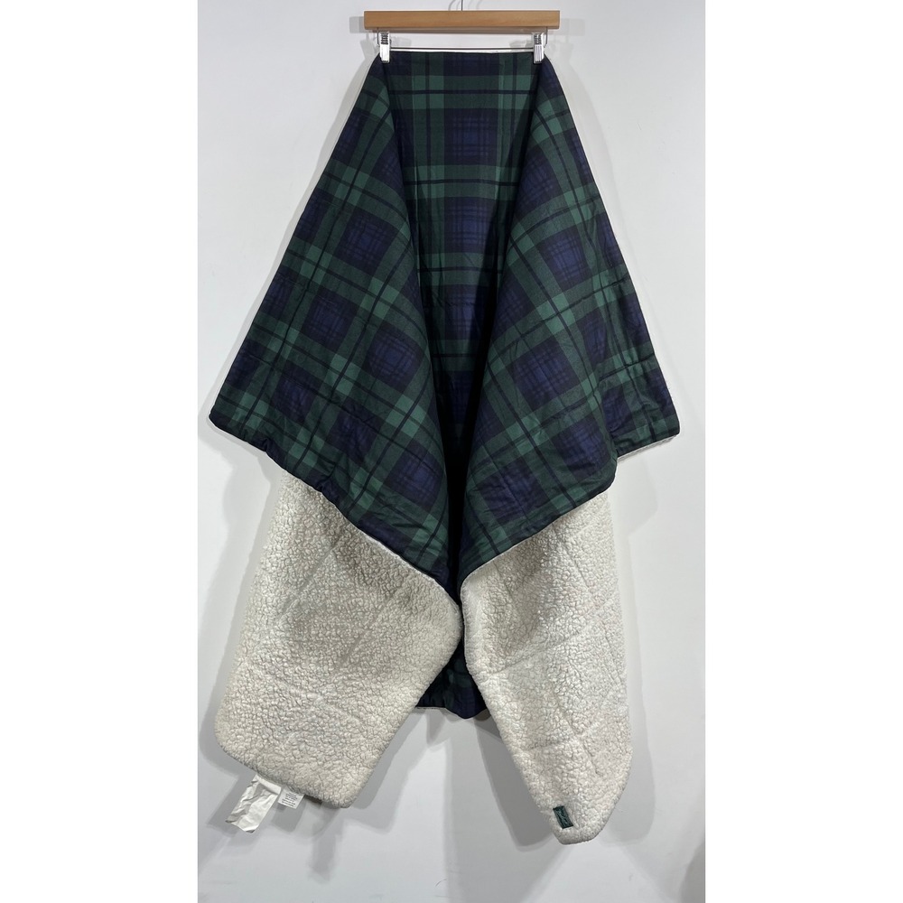 Woolrich Black Watch Plaid Sherpa Fleece Reversible Throw Blanket 50x70 Heritage